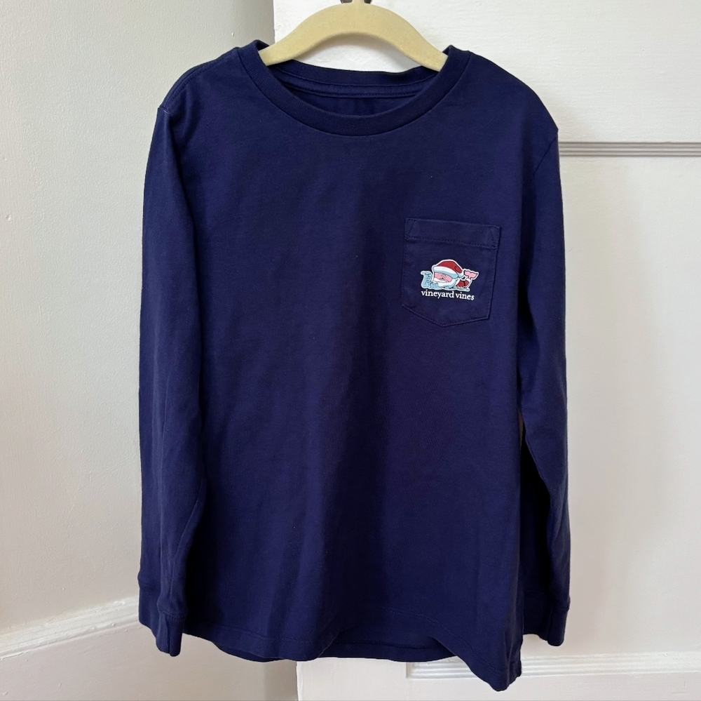 Navy Blue Kids Long Sleeve Shirt